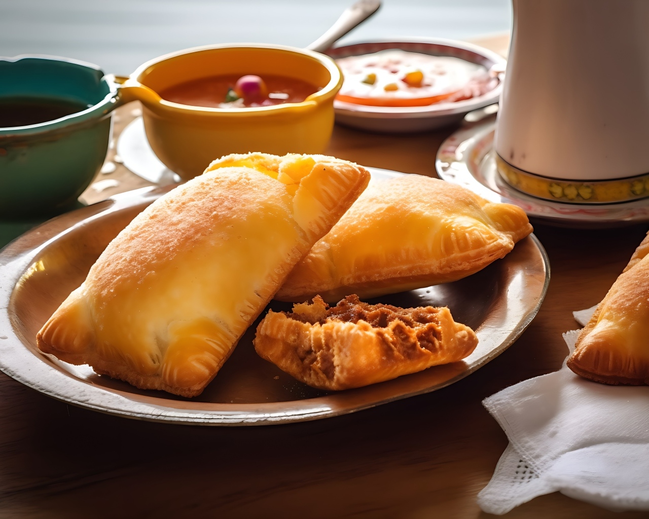 Пирожки с начинкой на тарелке 