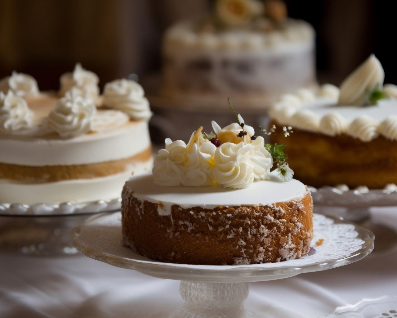 Красивые торты на столе на праздник