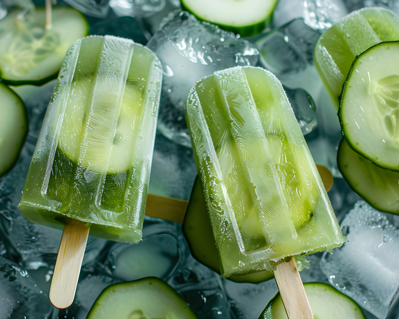 Мороженое фруктовый лед с огурцами 