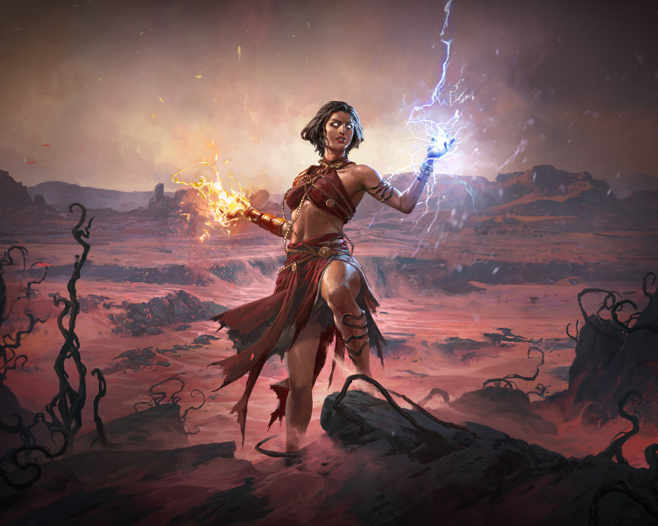 Женщина шаман персонаж компьютерной игры Path of Exile 2