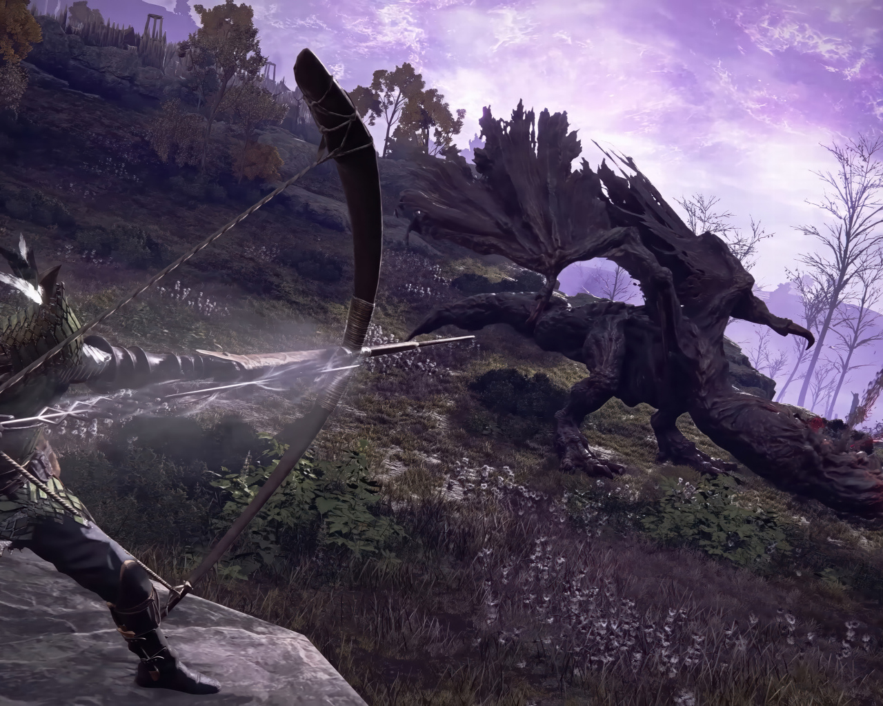 Битва с драконом в компьютерной игре Elden Ring Nightreign