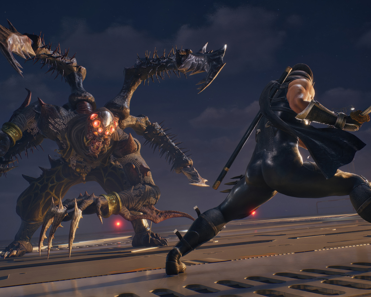 Сражение с монстром в компьютерной игре NINJA GAIDEN 2 Black