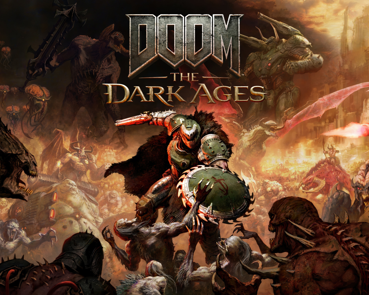 Постер новой компьютерной игры Doom: The Dark Ages, 2025
