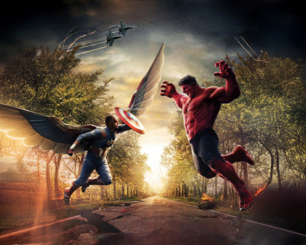 Капитан Америка сражается с Халком