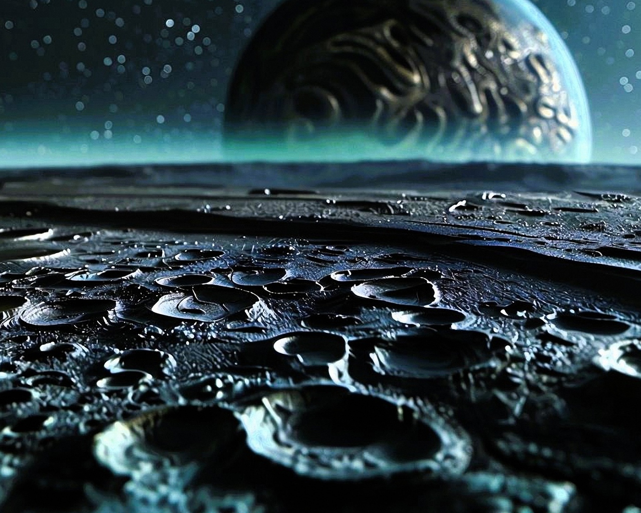 Кратеры на поверхности планеты