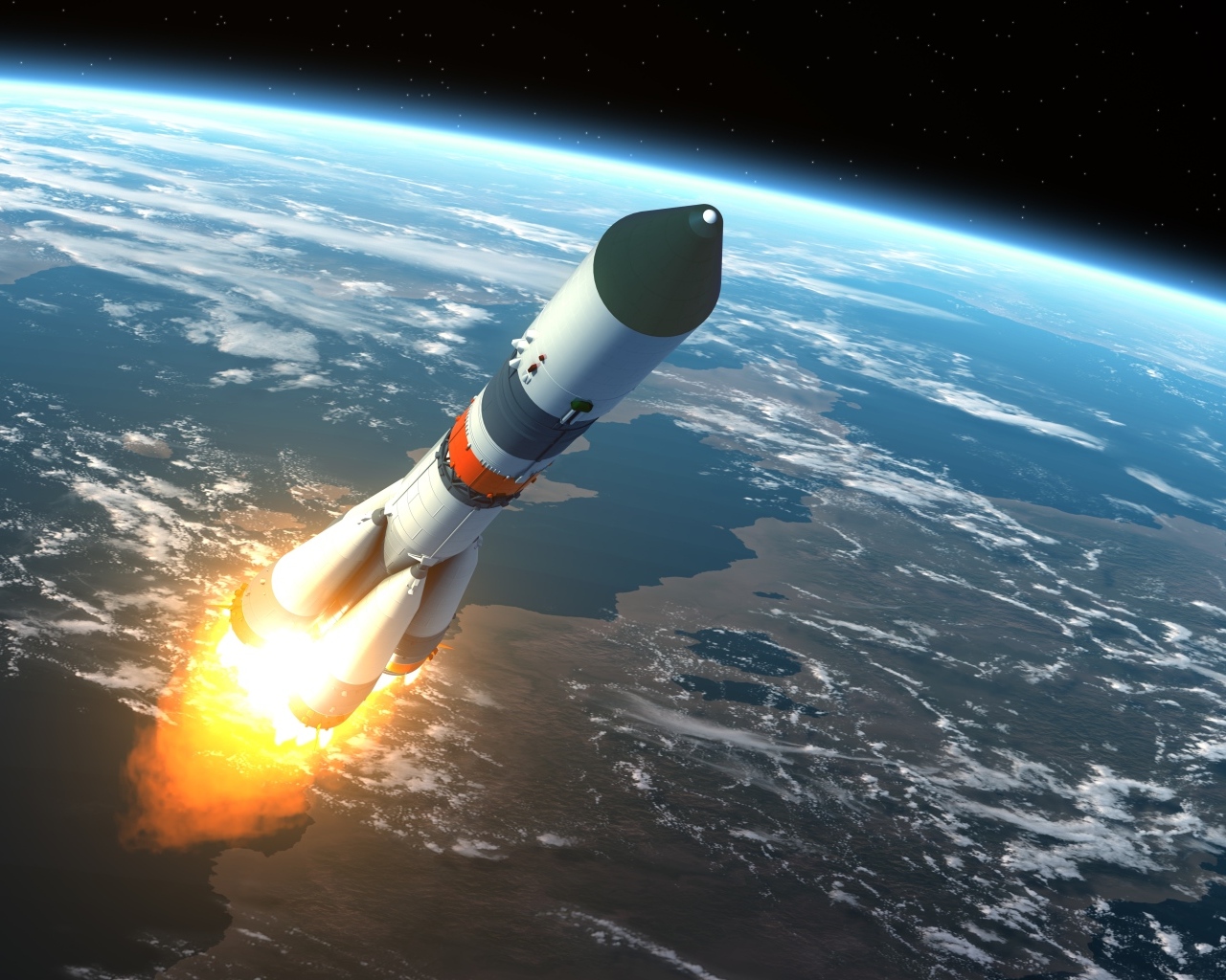 Запуск ракеты Союз-2.1а в космос