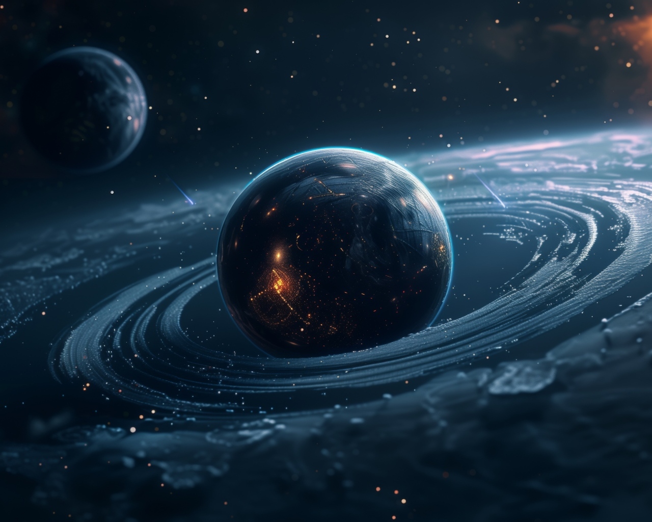 Планета земля с галактическими кругами