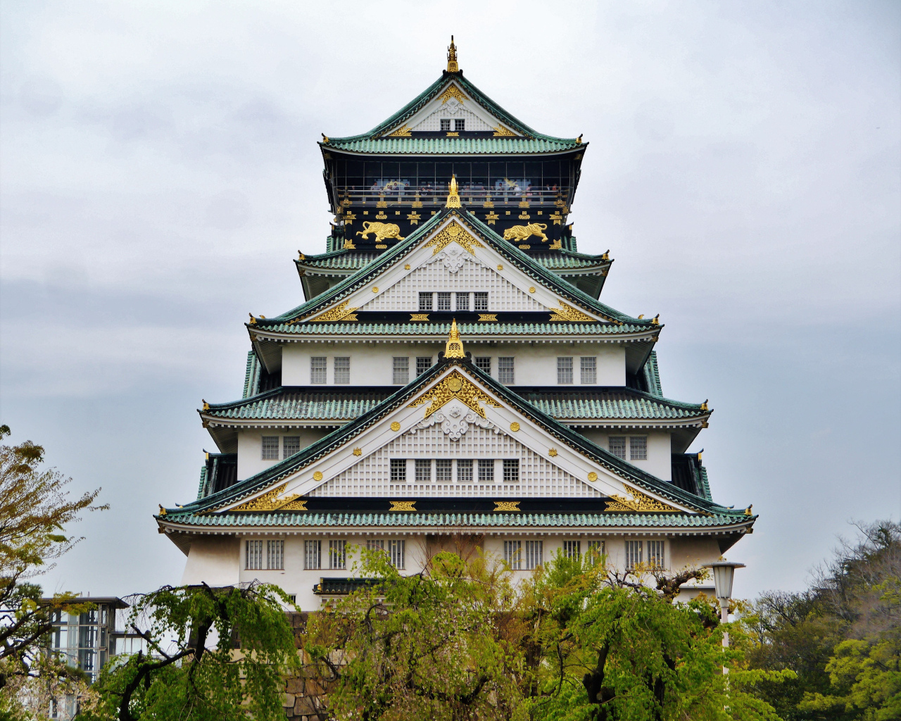 Красивое здание дворца, Япония