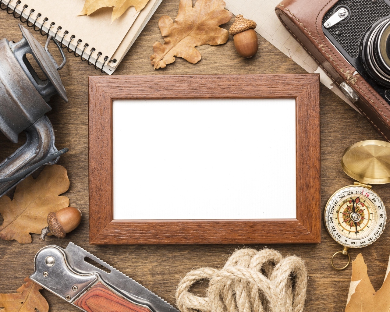 Рамка для фото и предметы путешественника, шаблон