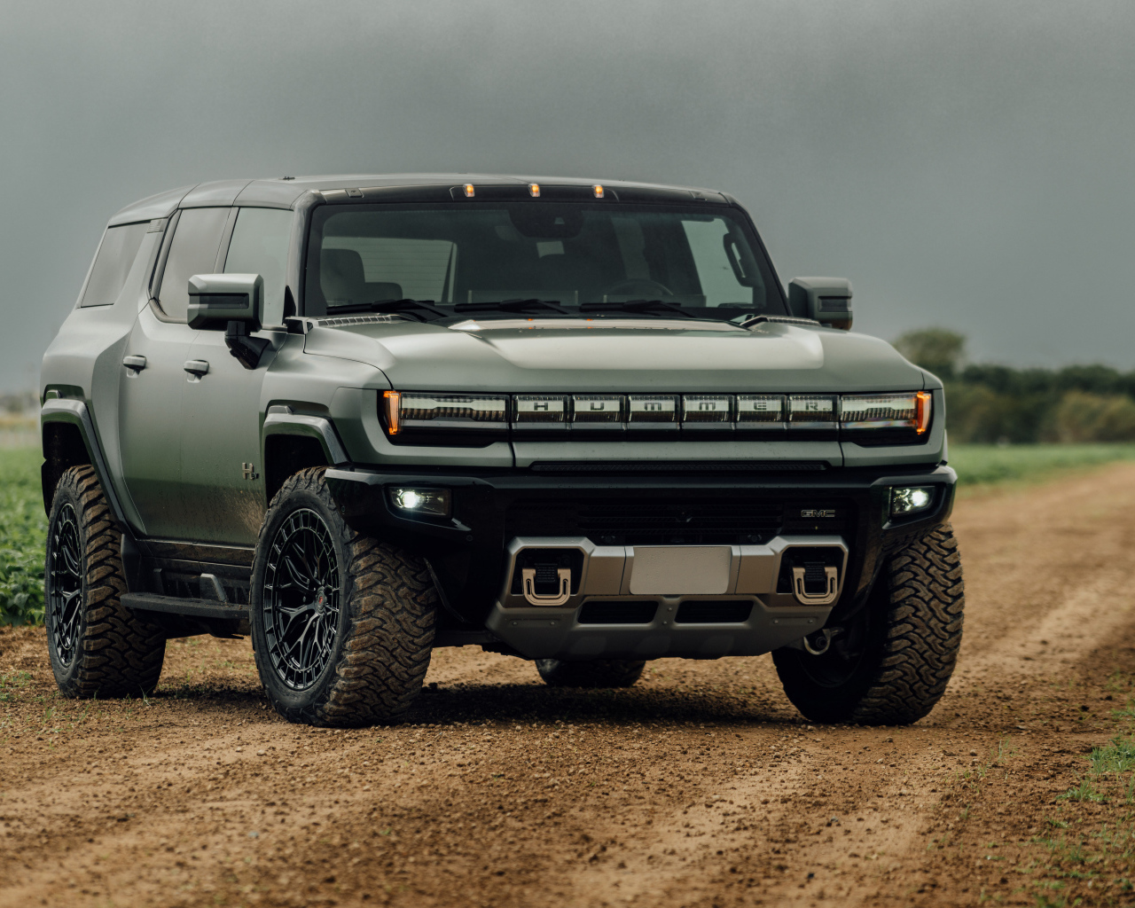 Большой Hummer Electric Pickup на поле