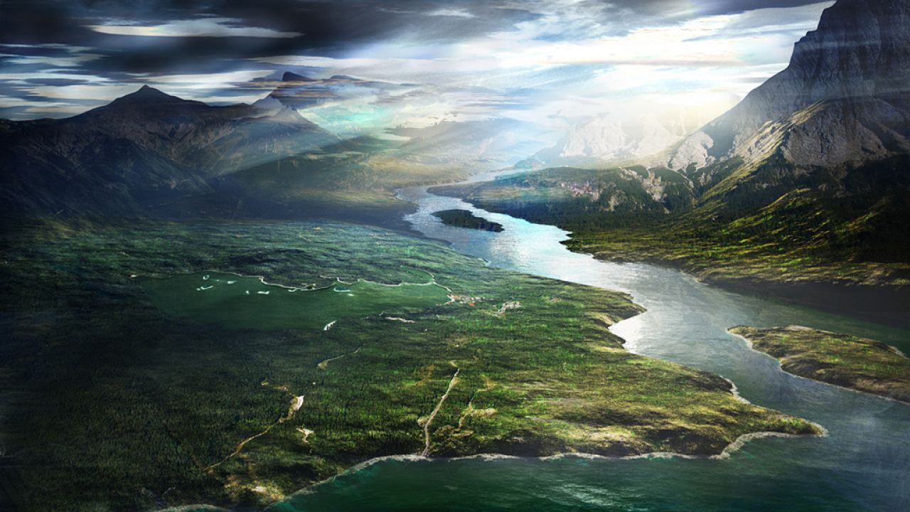 Речка 3D обои