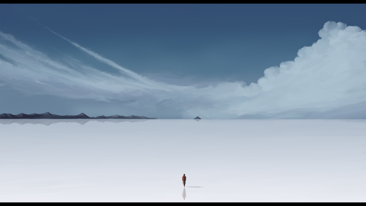 Один на солевом озере