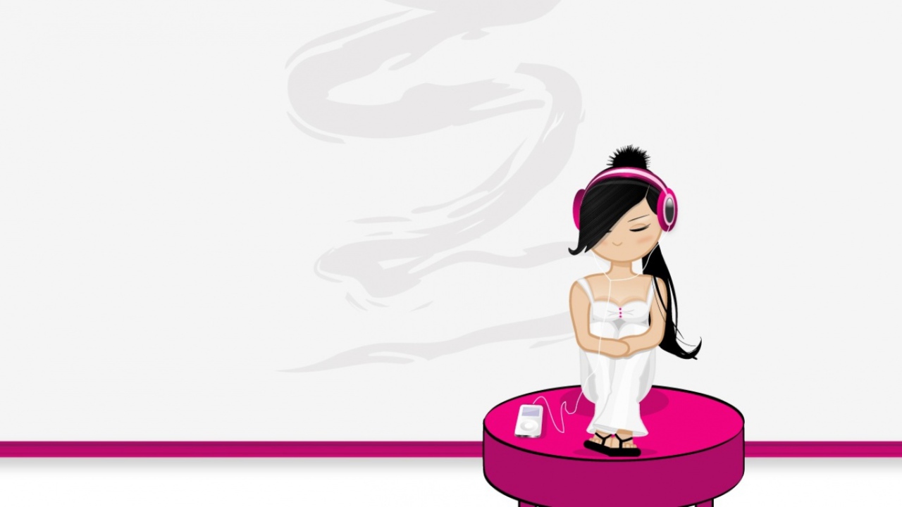 Девушка слушает iPod