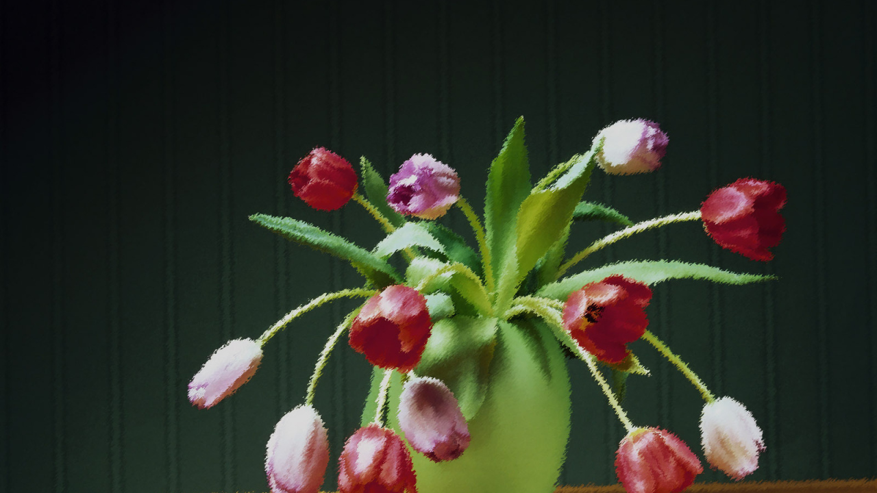 Нарисованные цветы