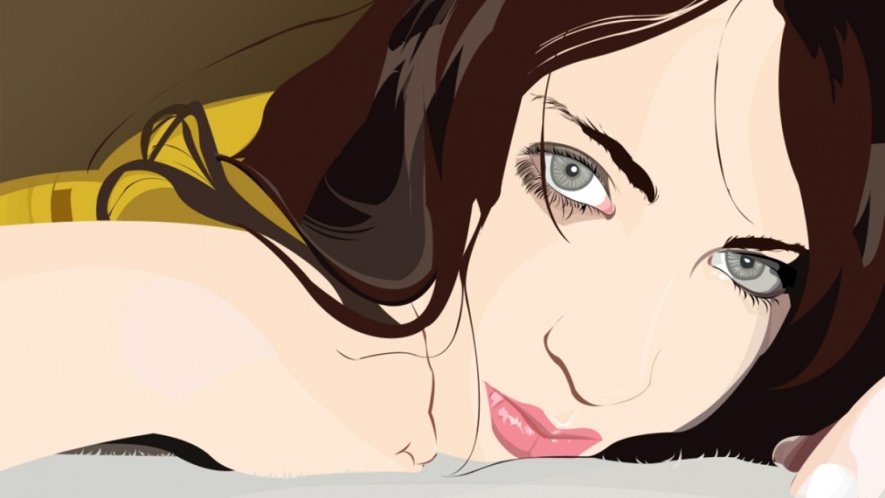 Нарисованная девушка