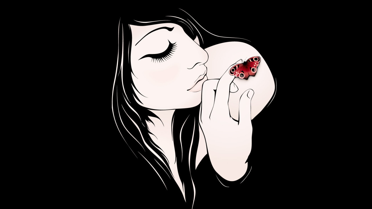 Девушка и бабочка