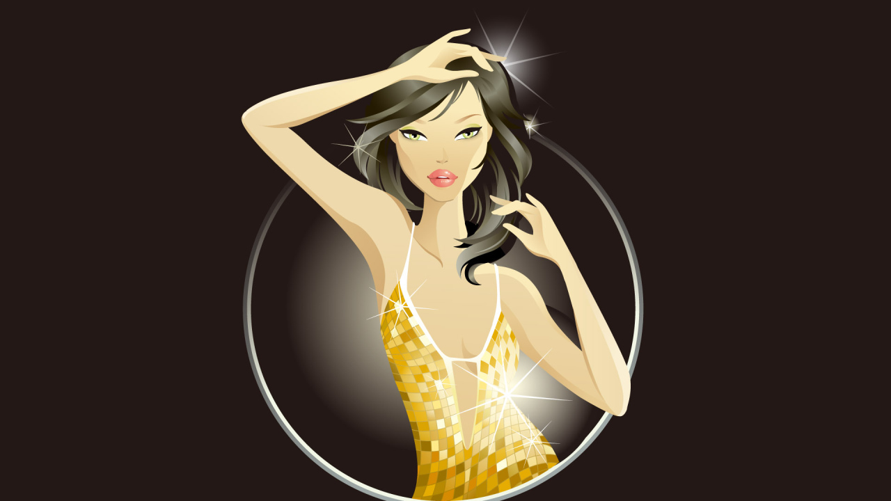 Девушка в блестящем платье