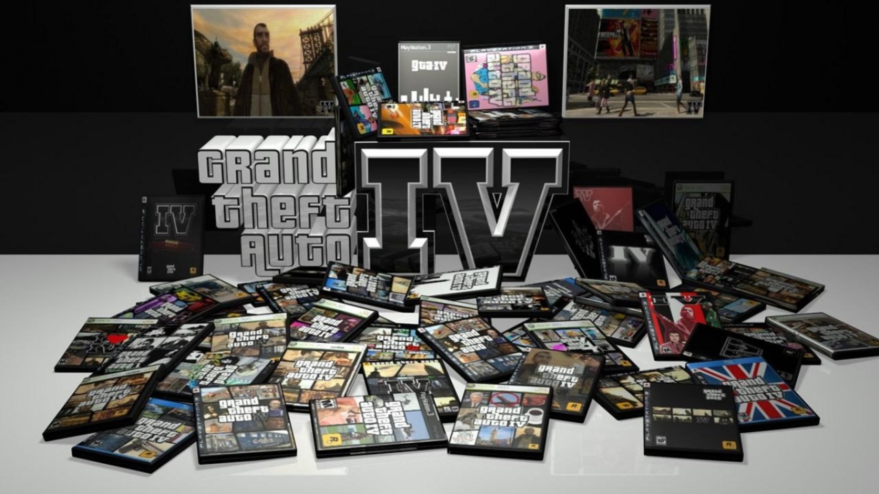 Коробки с игрой GTA4