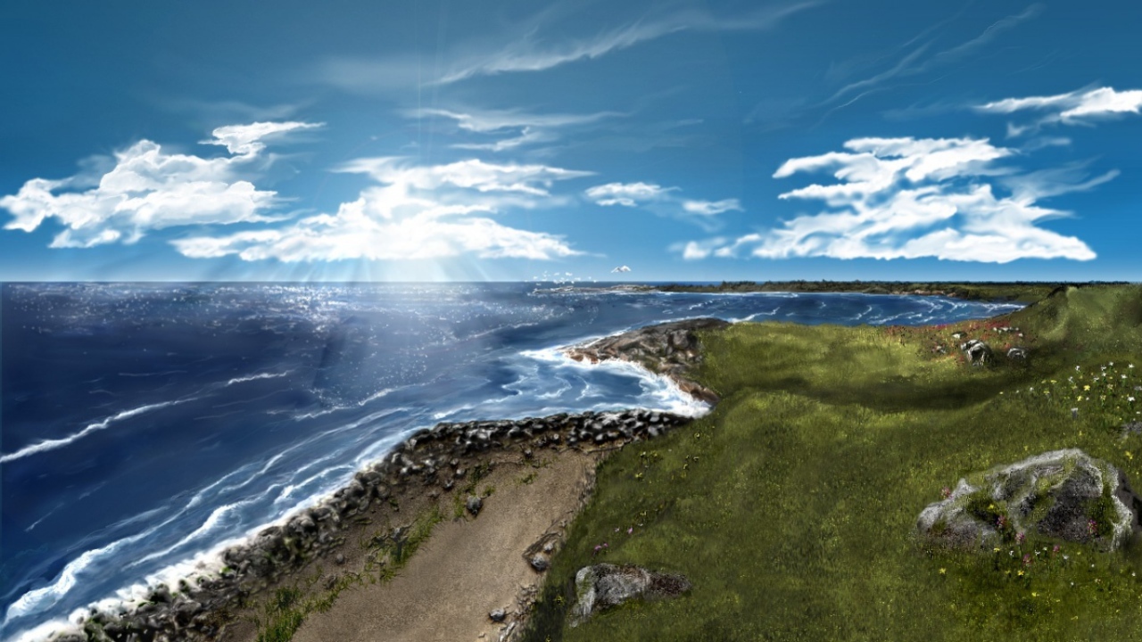 Небо, море, облака