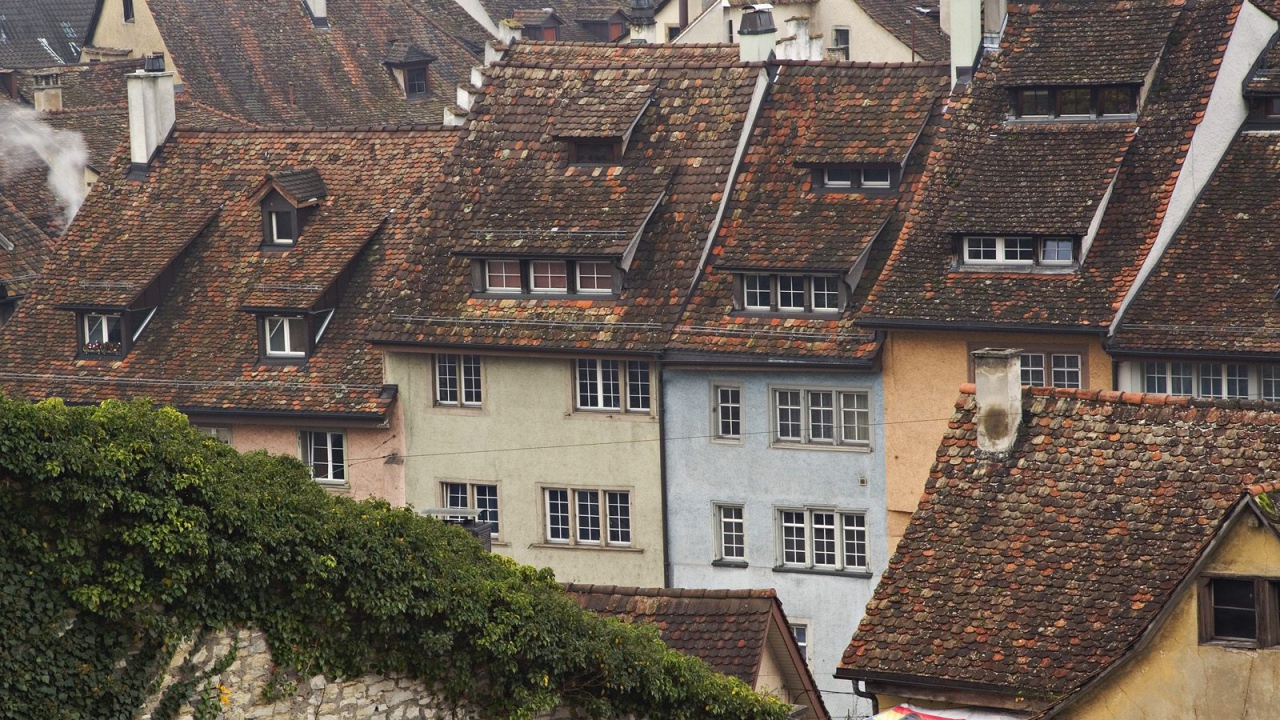Верхушки крыш, Schaffhausen, Швейцария
