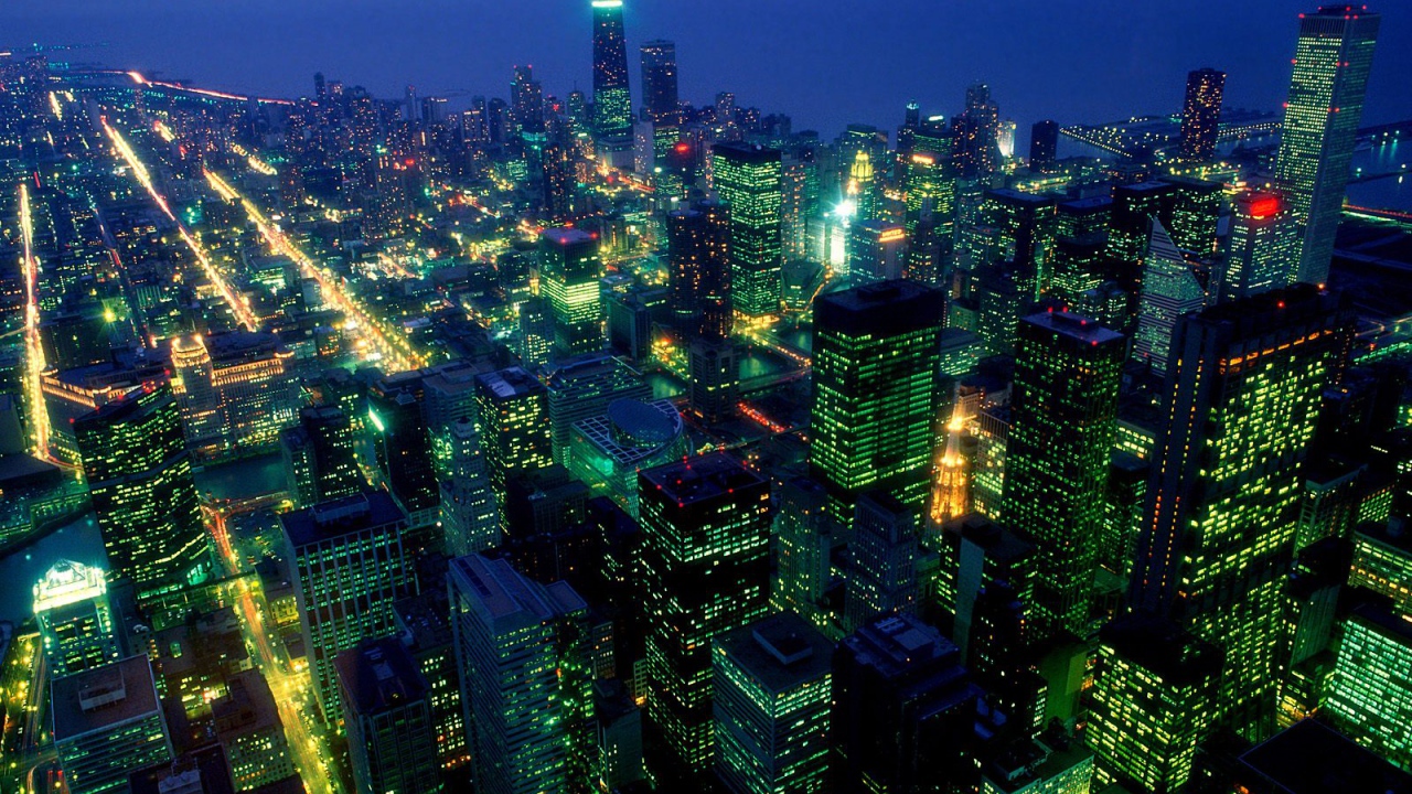 После наступления темноты в Чикаго США