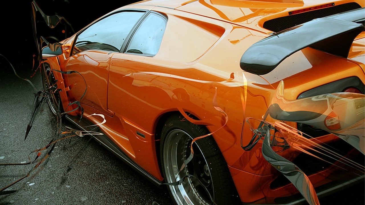 Оранжевый спортивный автомобиль