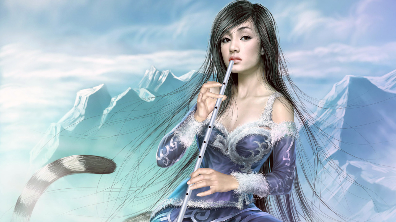 Девушка с музыкальным инструментом