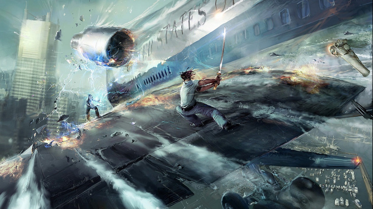 Схватка на крыле самолета