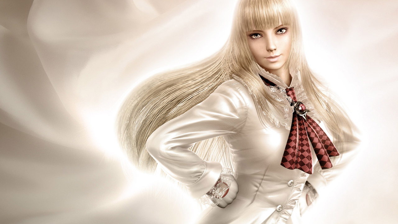 Блондинка в белом