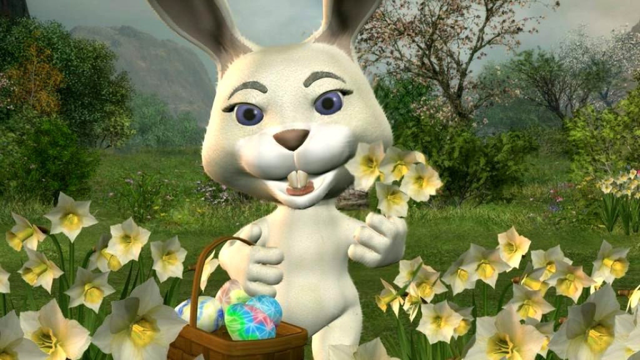 Пасхальный кролик с корзинкой