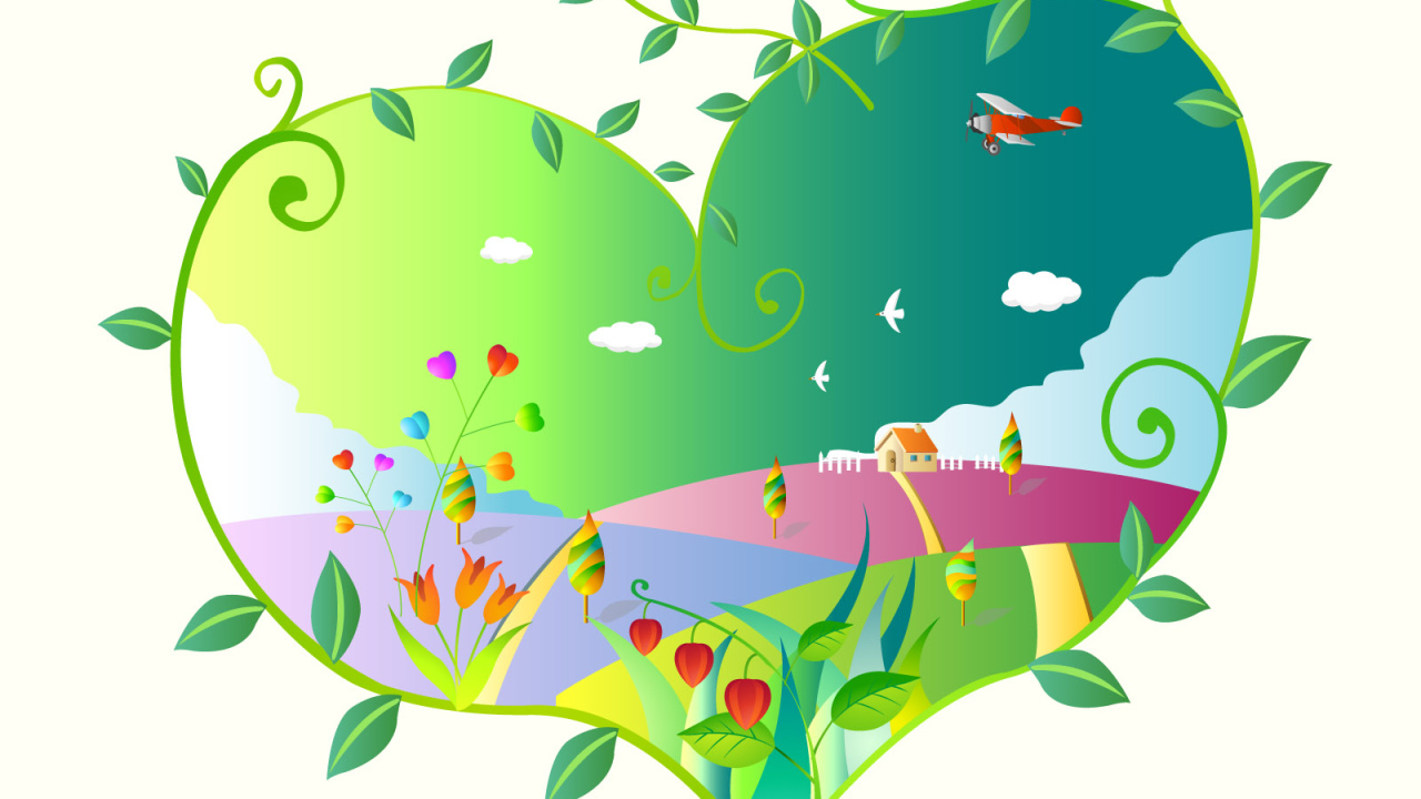 Зеленое сердечко в День Святого Валентина