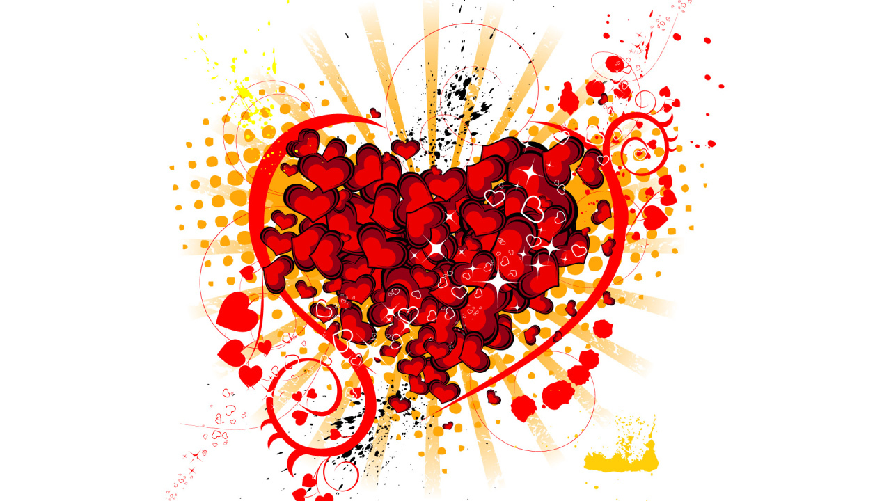 Красные сердечки Валентинки