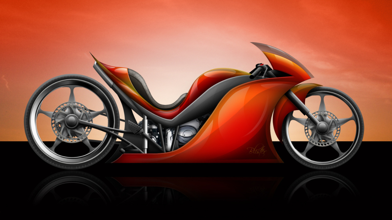 Красный мотоцикл