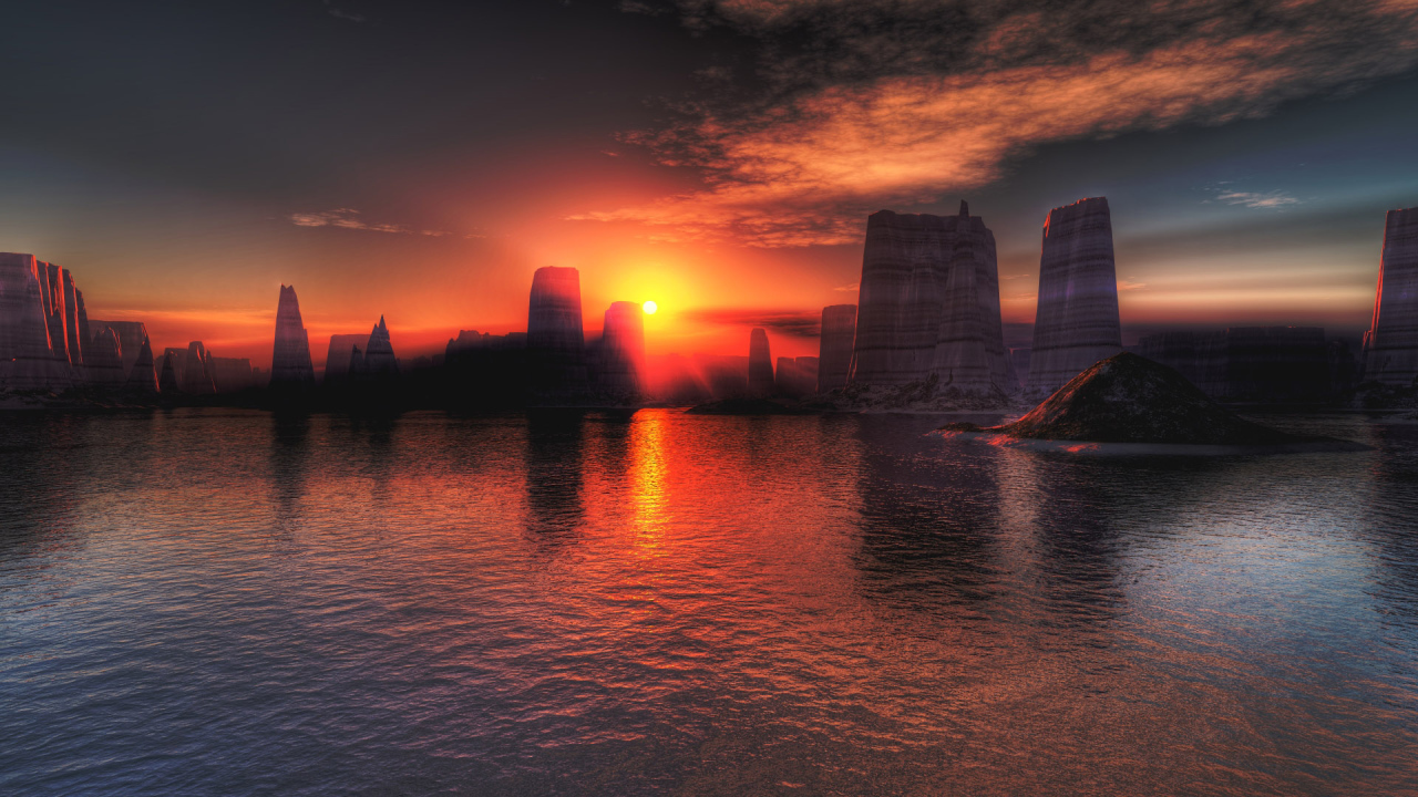 Закат в каньоне