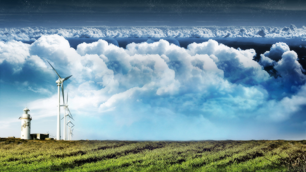 Маяк и ветряки