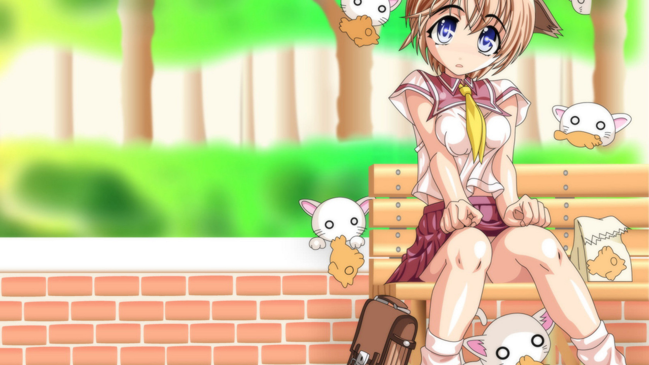 Девчонка и кошечки