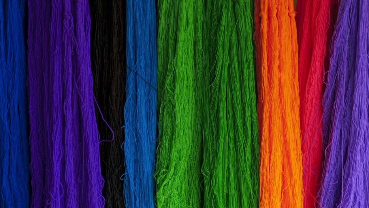 Разноцветная пряжа