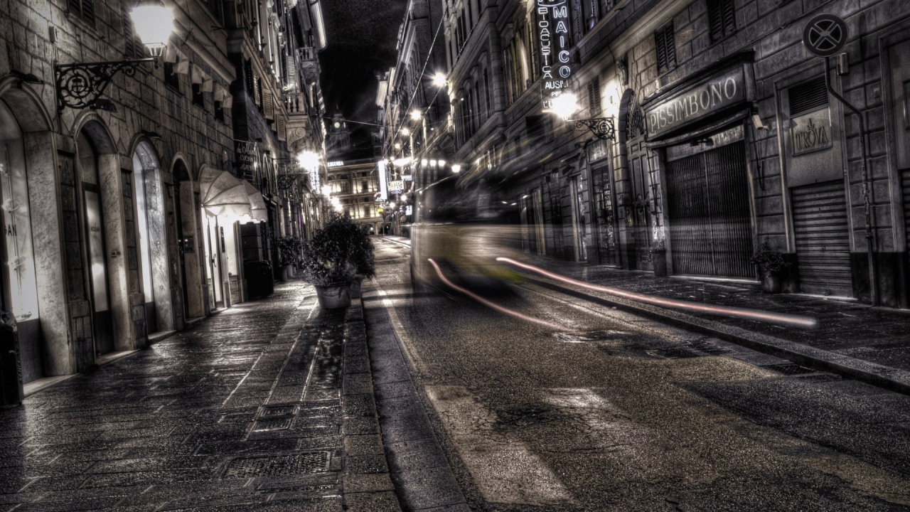 Улица, ночь, фонари