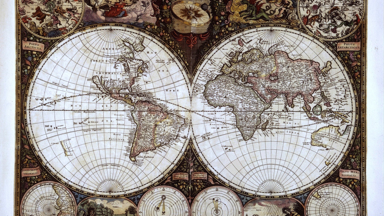Старинная карта мира