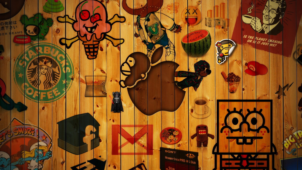 Стена значков и логотипов