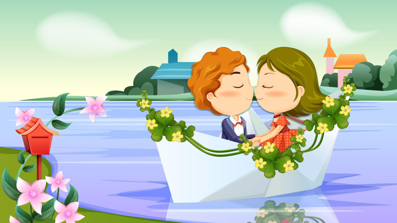 Влюбленные на лодочке