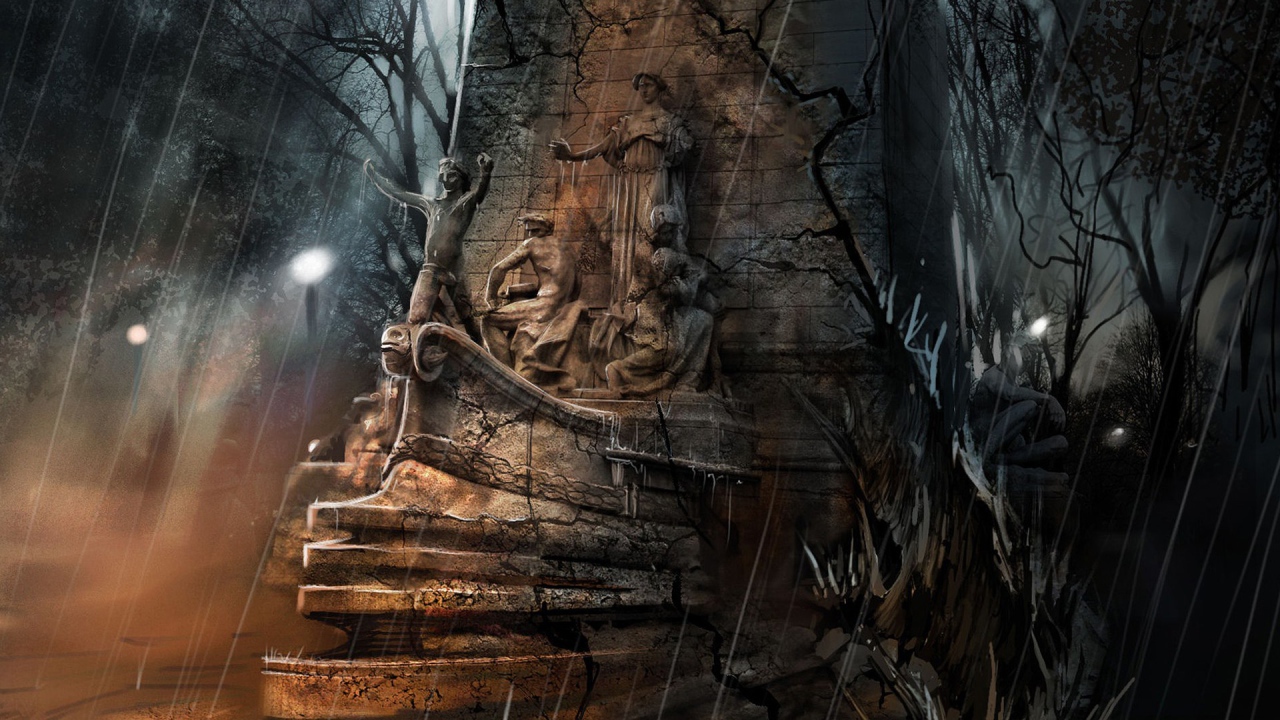 В темном саду