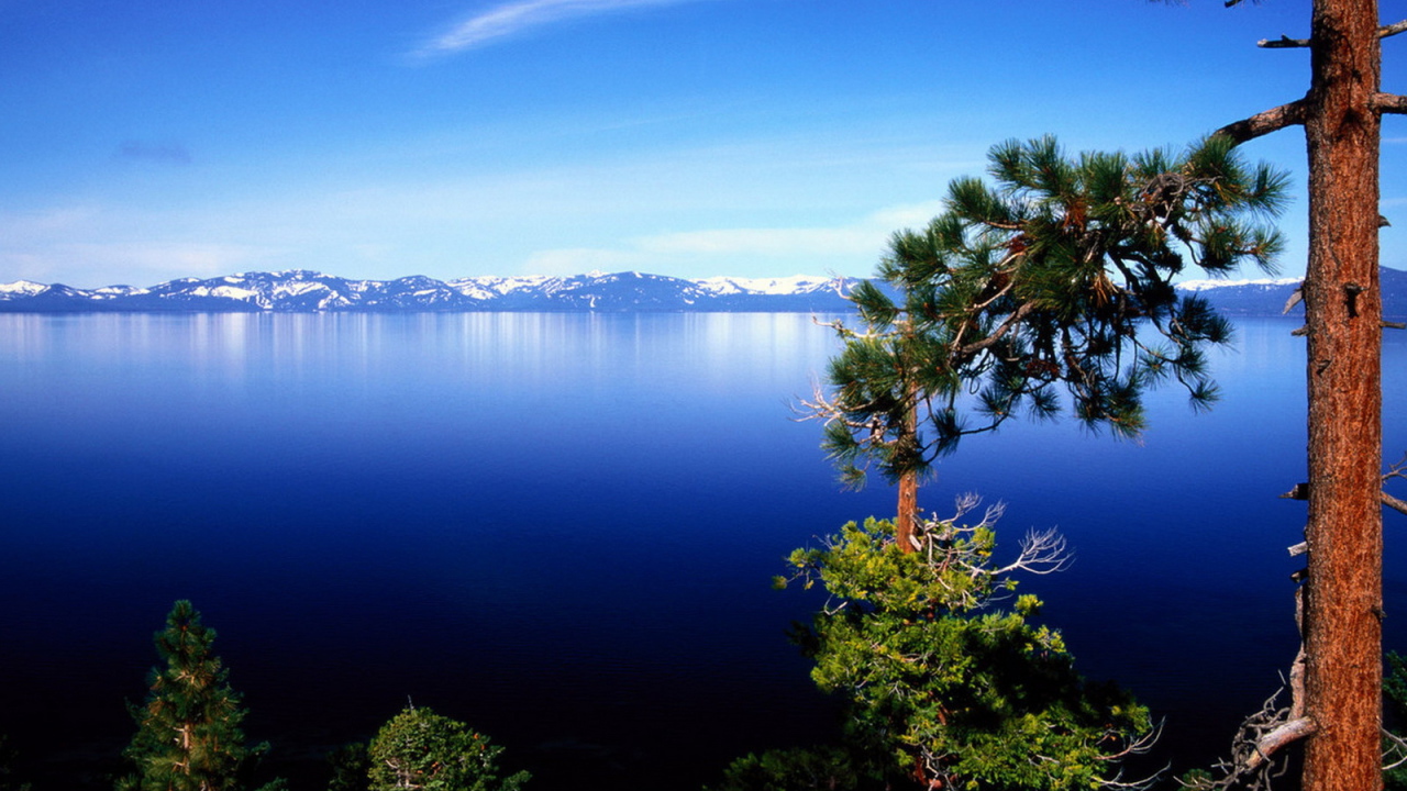 На фоне горного озера