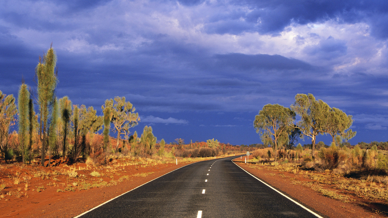 The road through the wilderness of Australia
