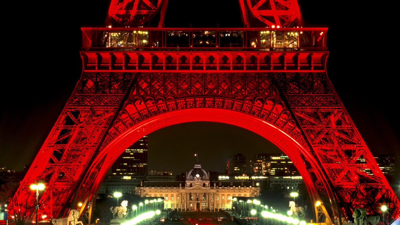Ночной Париж Эйфелева башня