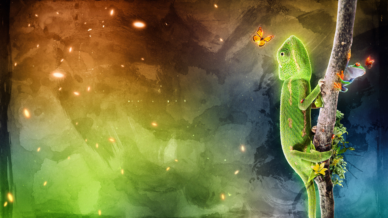 Хамелеон на ветке