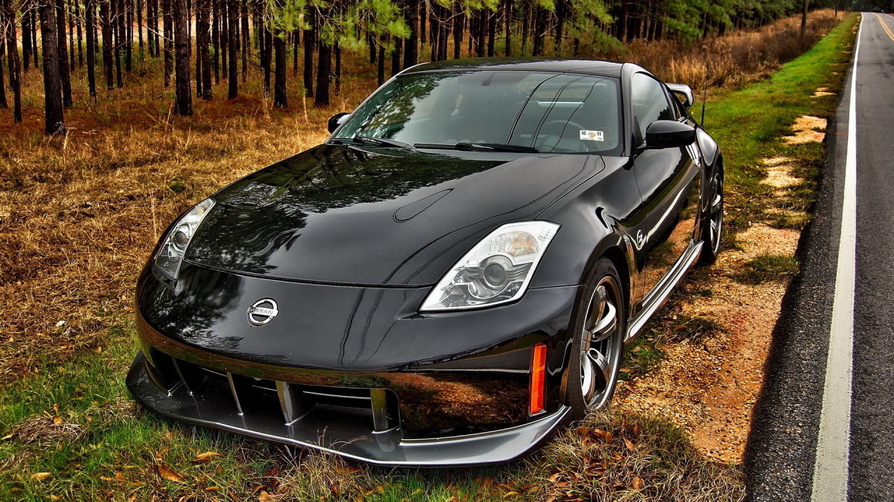 Nissan 350Z на обочине