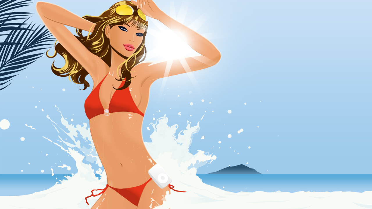 Девушка в море