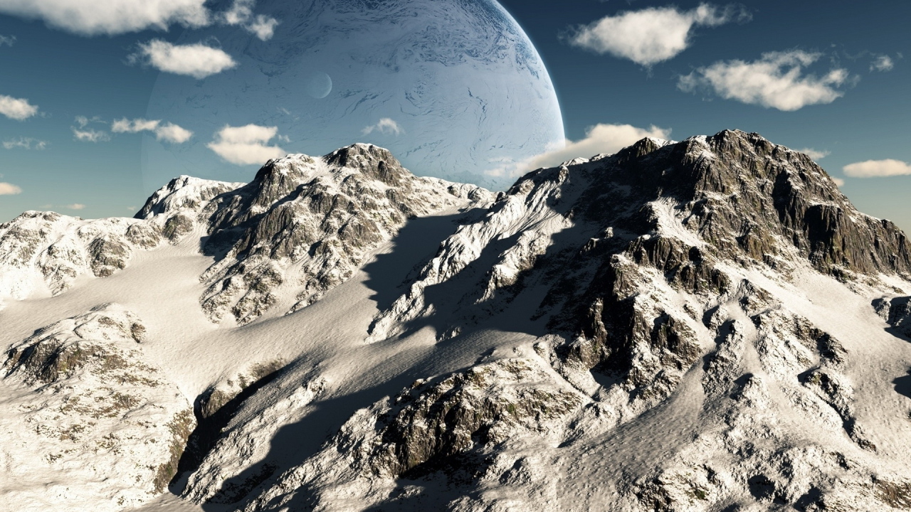 Планета над горами