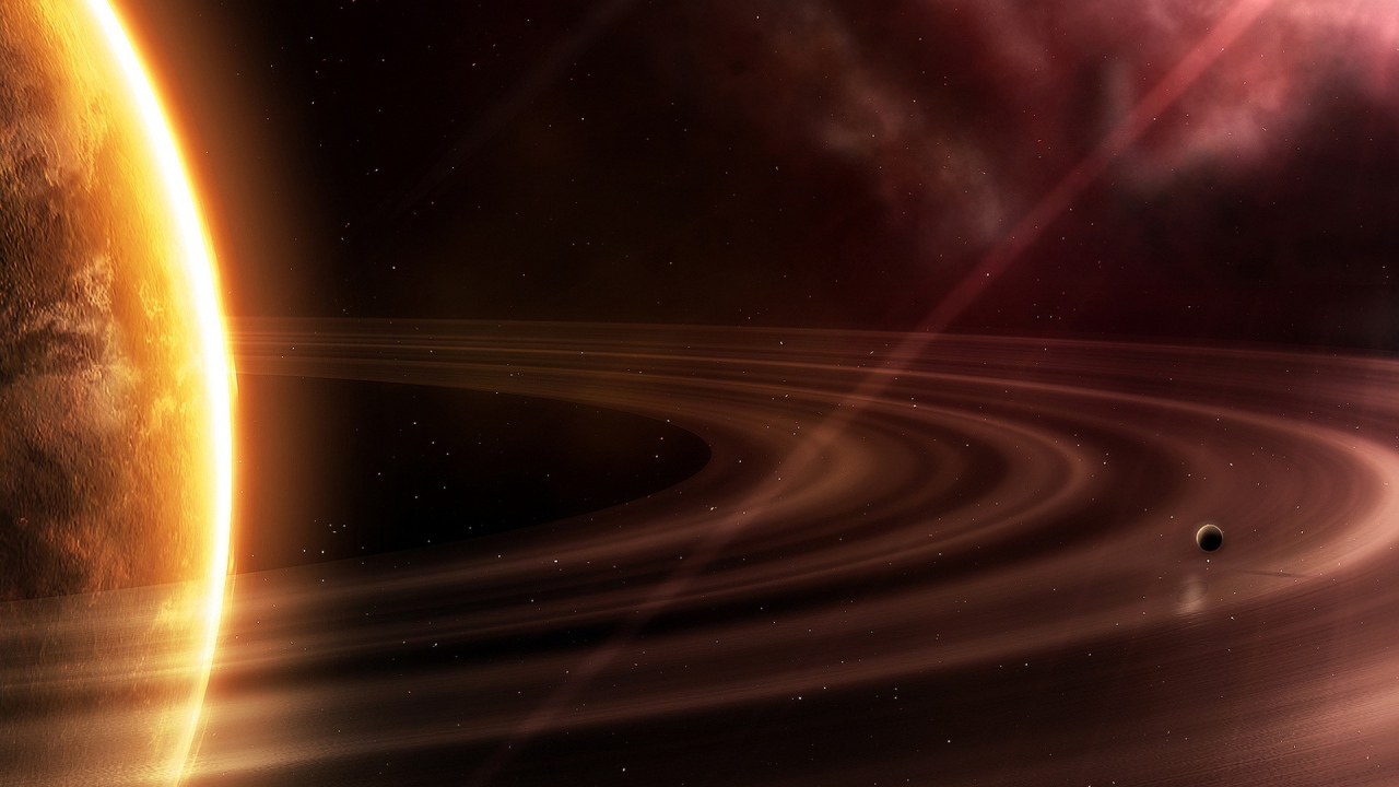 Огромная планета с кольцами